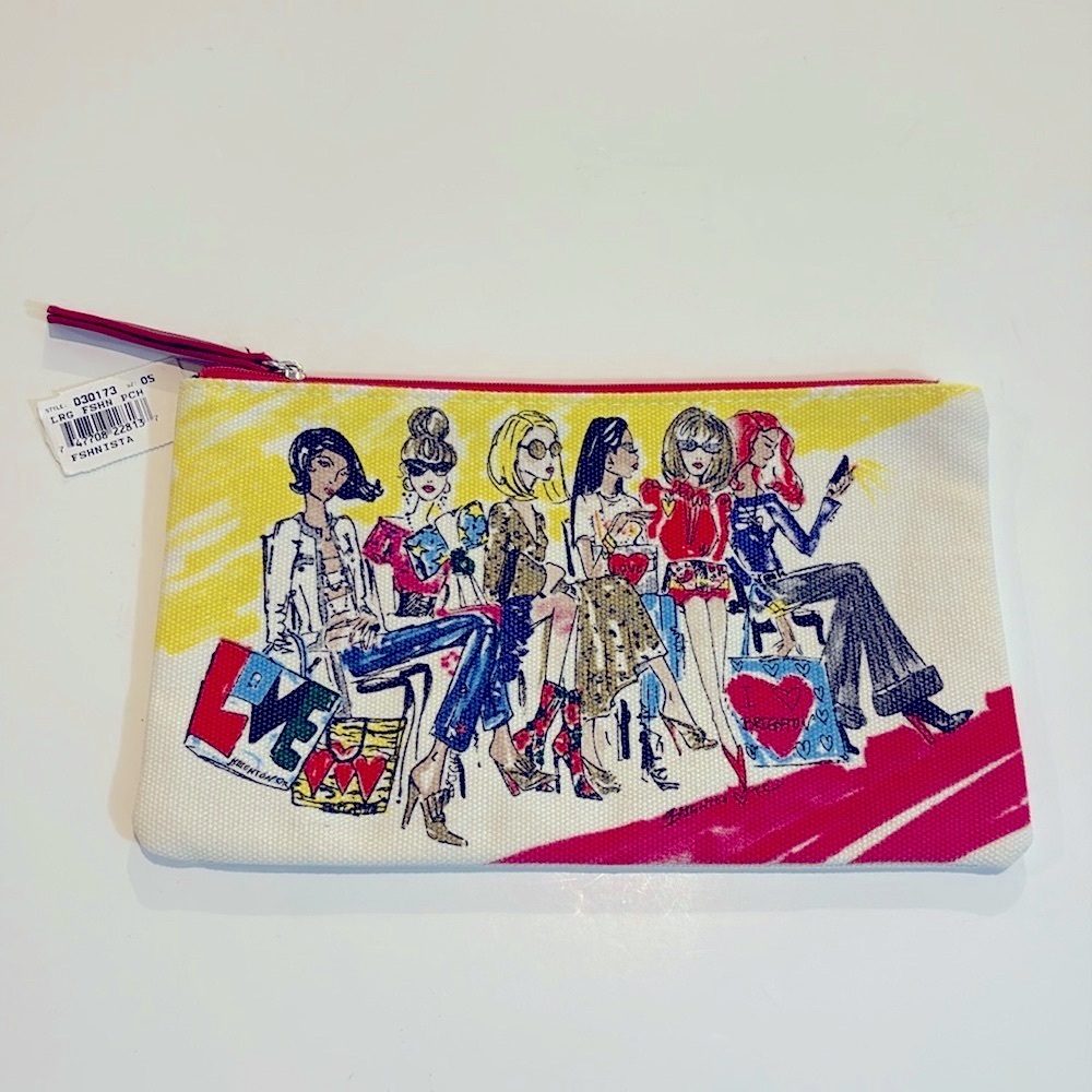 Brighton Fashionista canvas Women's Clutch with Illustrated Design NEW